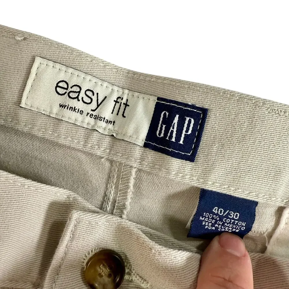 GAP VTG NWT 2 Pairs Men's 40 x 30 Easy Fit 100% Cotton Chino Pants Khakis